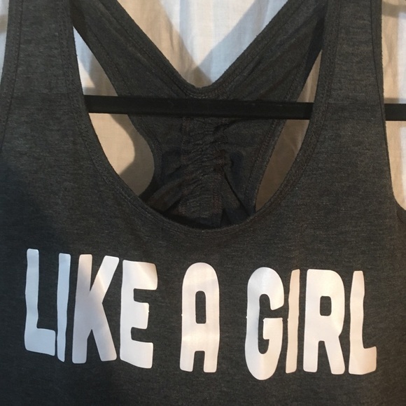 Like A Girl Tank Ruching Detail Workout Yoga - Picture 8 of 8